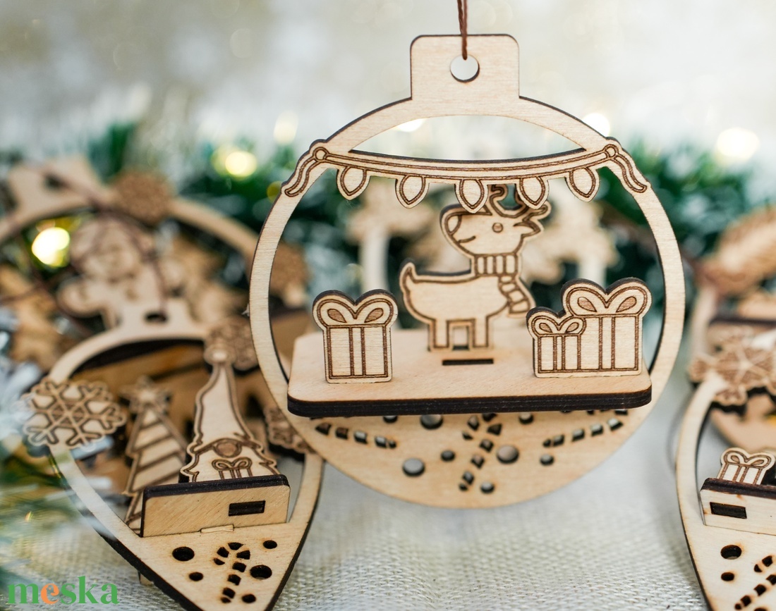 Karácsonyi fadíszek - 6 db-os készlet - karácsony - karácsonyi lakásdekoráció - karácsonyfadíszek - Meska.hu