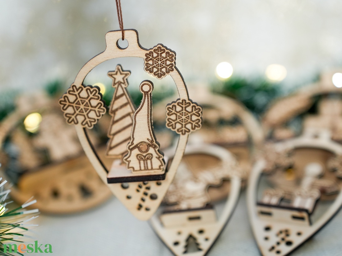 Karácsonyi fadíszek - 6 db-os készlet - karácsony - karácsonyi lakásdekoráció - karácsonyfadíszek - Meska.hu