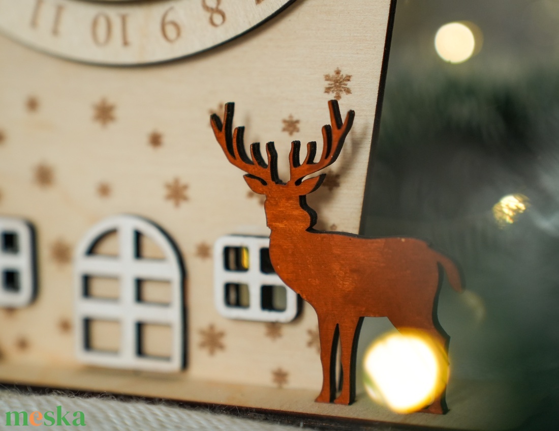 Fa karácsonyi visszaszámláló házikó � Kreatív Ünnepi Élmény! - karácsony - karácsonyi lakásdekoráció - karácsonyi lakásdíszek - Meska.hu