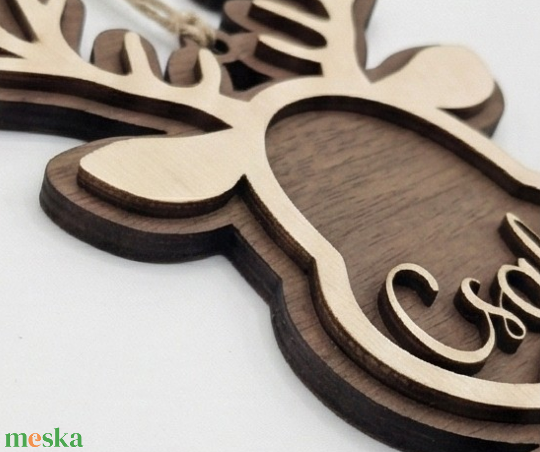 Névre szóló Rénszarvasos Karácsonyi Pénzátadó - Fa Ajándékkísérő és Karácsonyfadísz - karácsony - karácsonyi lakásdekoráció - karácsonyfadíszek - Meska.hu