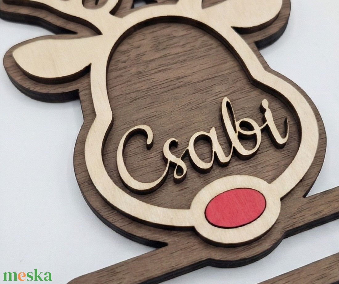 Névre szóló Rénszarvasos Karácsonyi Pénzátadó - Fa Ajándékkísérő és Karácsonyfadísz - karácsony - karácsonyi lakásdekoráció - karácsonyfadíszek - Meska.hu