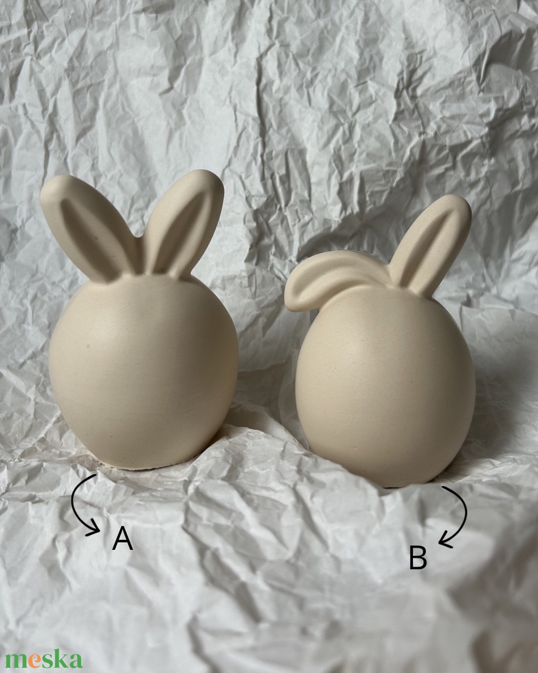 Nyuszifüles tojás dekor - otthon & életmód - dekoráció - dísztárgy - Meska.hu