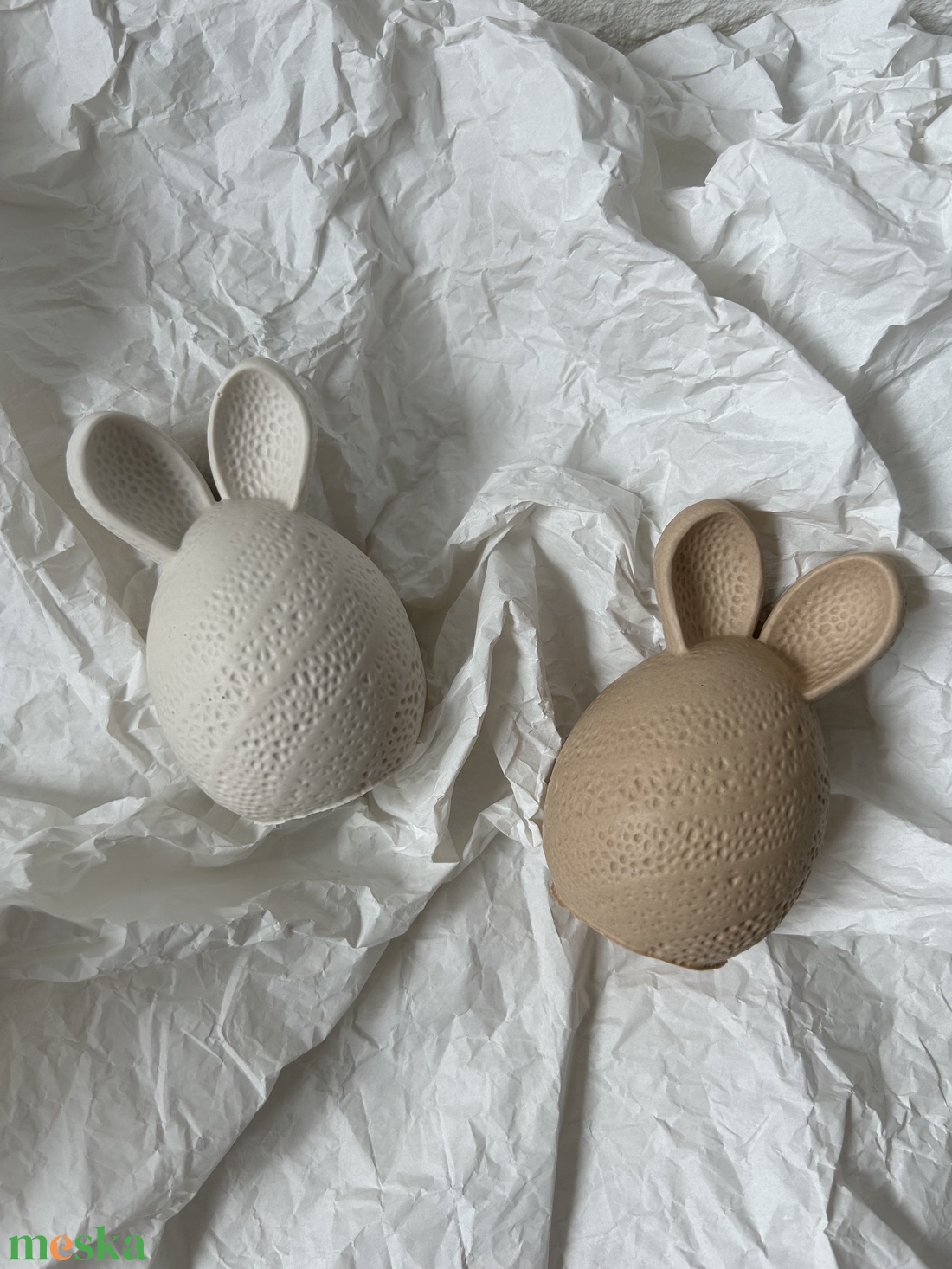 Nyuszifüles tojás - otthon & életmód - dekoráció - dísztárgy - Meska.hu