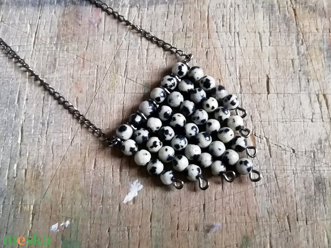 Dalmát jáspis nyaklánc  - ékszer - nyaklánc - medálos nyaklánc - Meska.hu