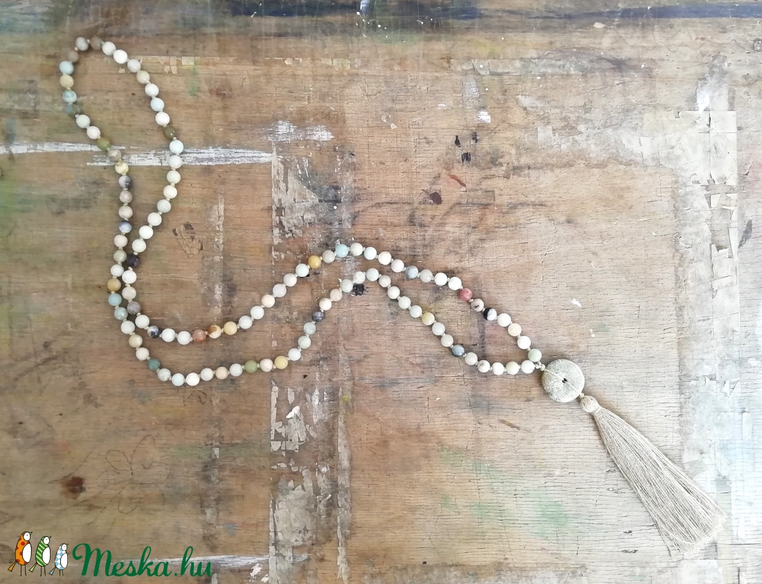 Ásvány mala, nyaklánc  - ékszer - nyaklánc - bojtos nyaklánc - Meska.hu