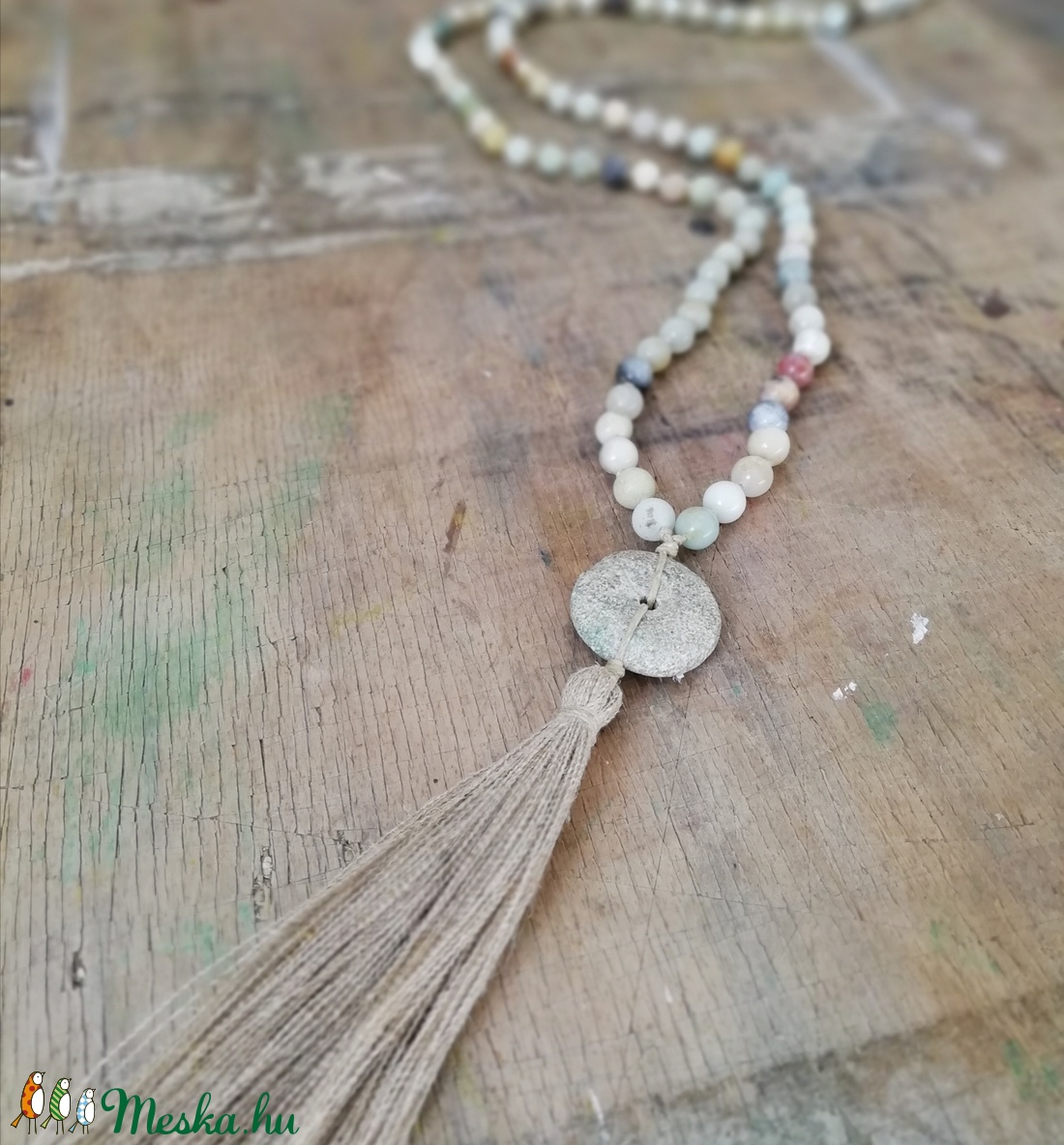Ásvány mala, nyaklánc  - ékszer - nyaklánc - bojtos nyaklánc - Meska.hu