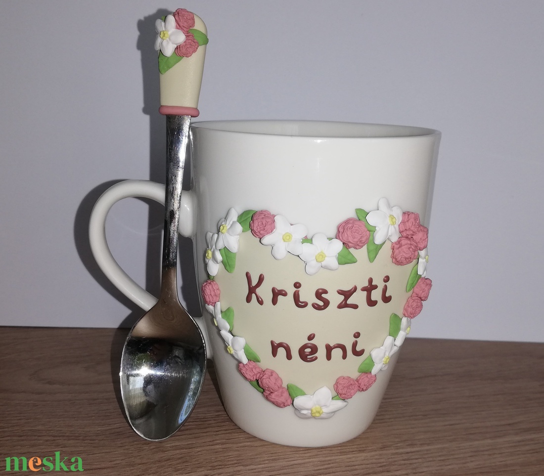Virág mintás bögre kanállal - otthon & életmód - konyhafelszerelés, tálalás - tálalás - bögre & csésze - Meska.hu Virág mintás bögre kanállal - otthon & életmód - konyhafelszerelés, tálalás - tálalás - bögre & csésze - Meska.hu