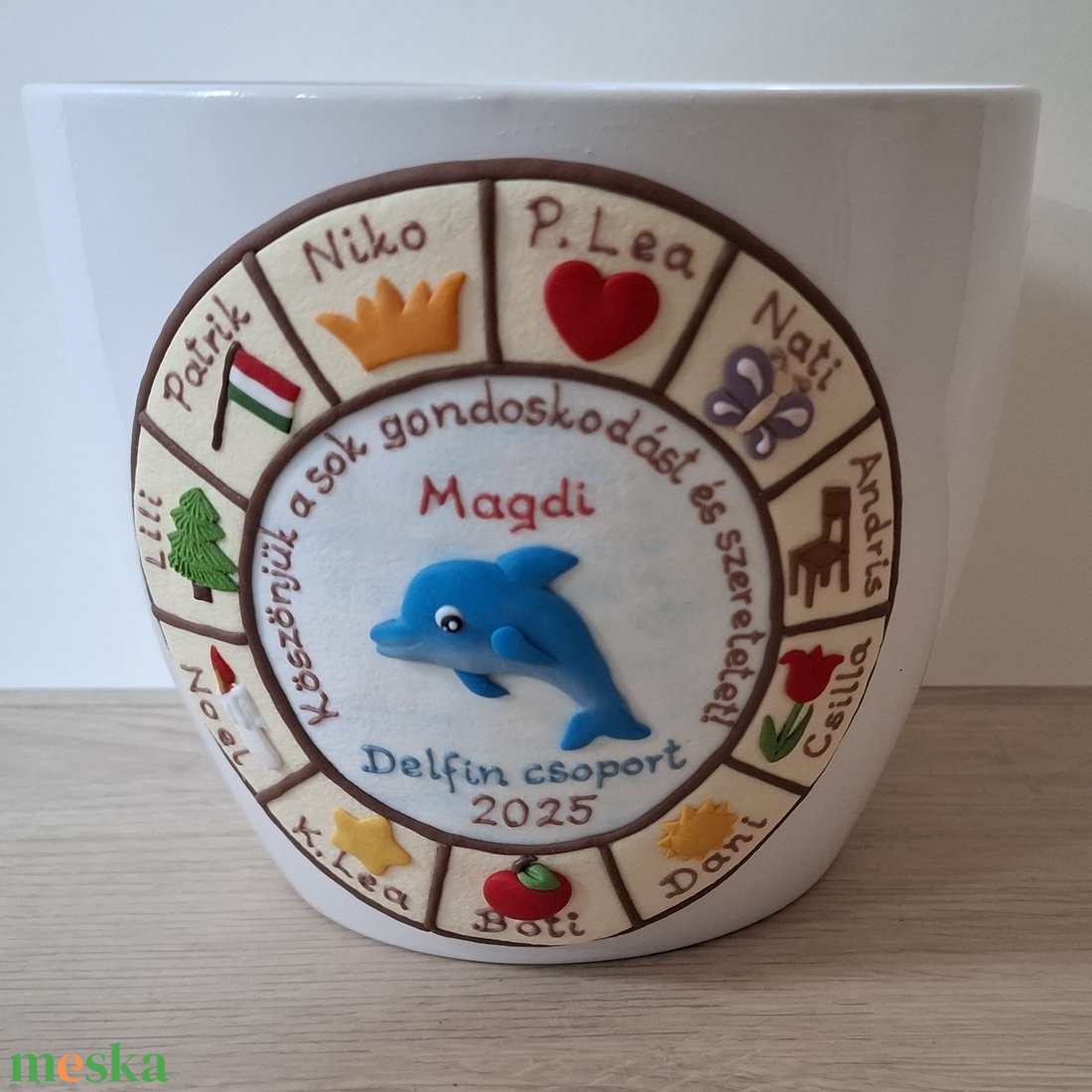 Ovis, bölcsis búcsúzó ajándék kaspó jelekkel, nevekkel - otthon & életmód - virágdekoráció - virágtartó - kaspó - Meska.hu