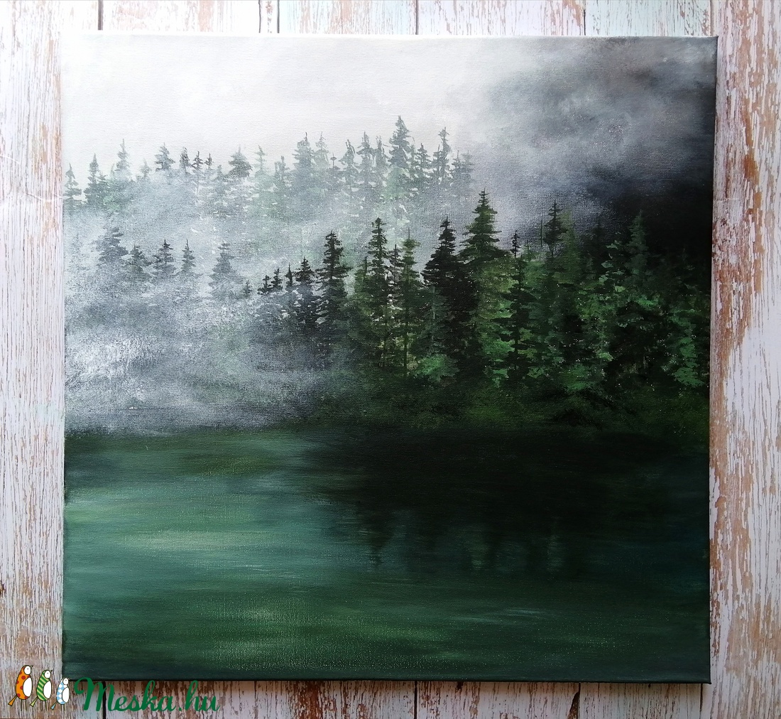 A tó titka 50 x 50 cm-es vászonra, akrillal - művészet - festmény - akril - Meska.hu A tó titka 50 x 50 cm-es vászonra, akrillal - művészet - festmény - akril - Meska.hu