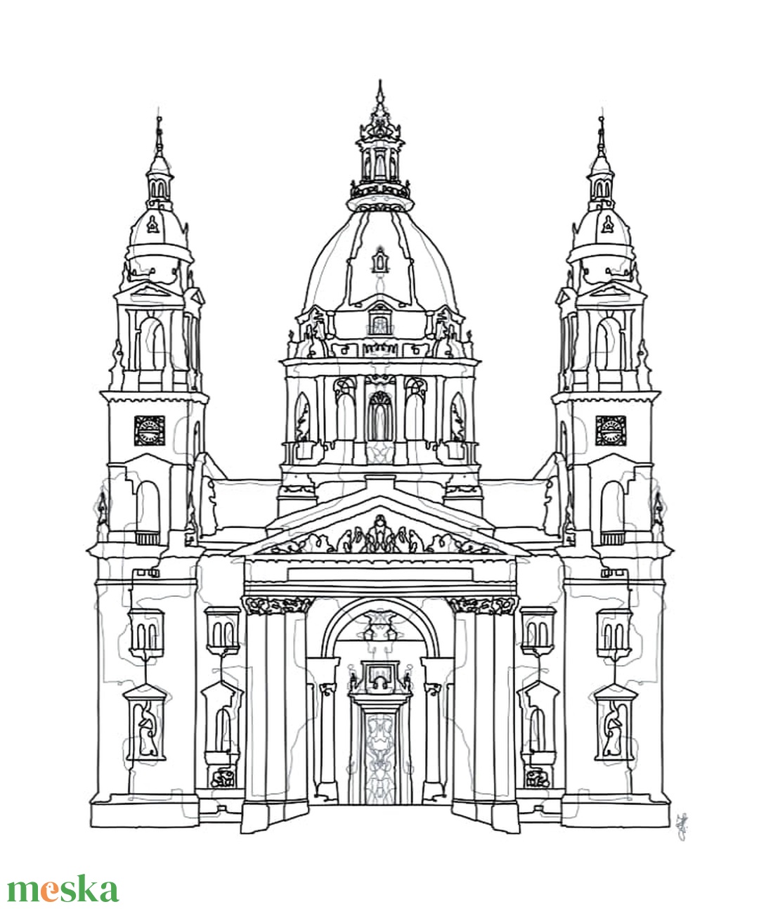 Szent István bazilika vonalrajz - művészet - grafika & illusztráció - digitális - Meska.hu Szent István bazilika vonalrajz - művészet - grafika & illusztráció - digitális - Meska.hu