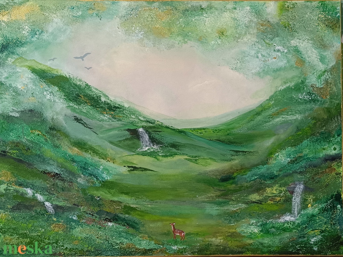 Mesél az erdő/ fairy forest festmény  - művészet - festmény - akril - Meska.hu