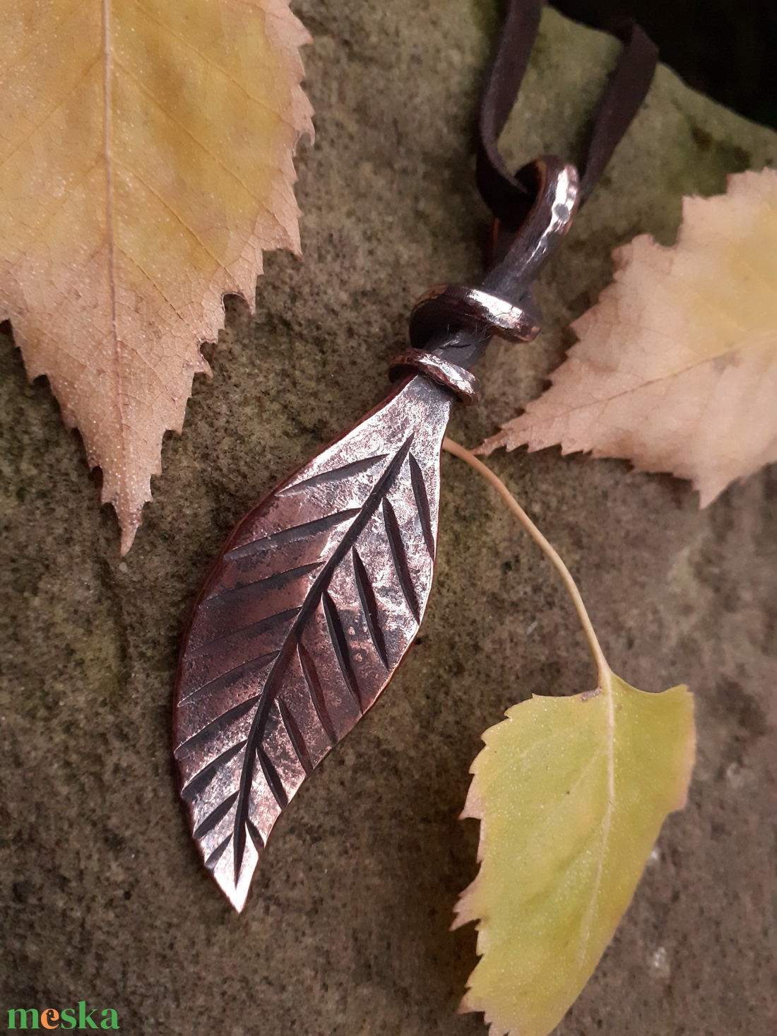 Levél medál 1. - ékszer - nyaklánc - medál - Meska.hu