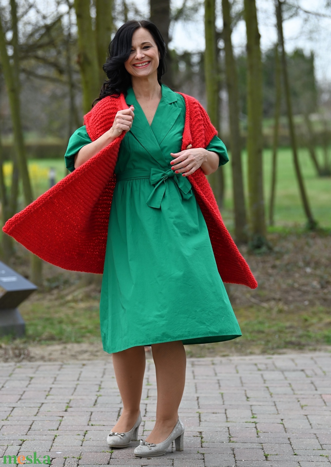 Gyapjúból kötött hosszú mellény - kabát - ruha & divat - női ruha - kabát - Meska.hu