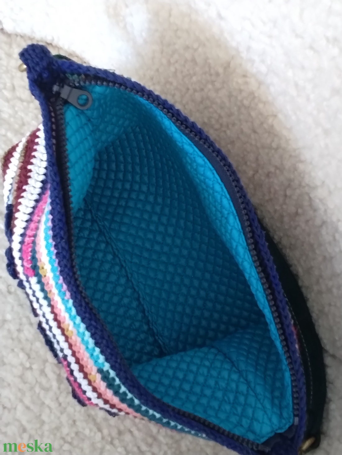Színes, Miu Miu stílusú horgolt táska - táska & tok - kézitáska & válltáska - kézitáska - Meska.hu