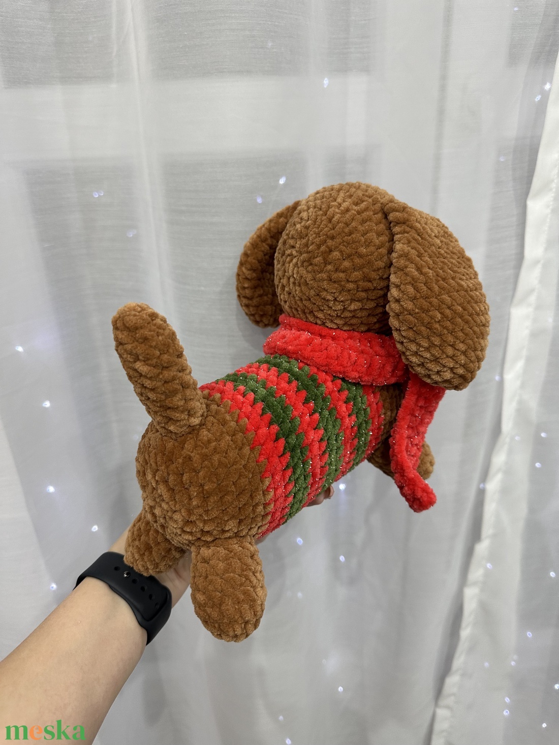 Horgolt tacskó plüss - játék & sport - plüssállat & játékfigura - kutya - Meska.hu