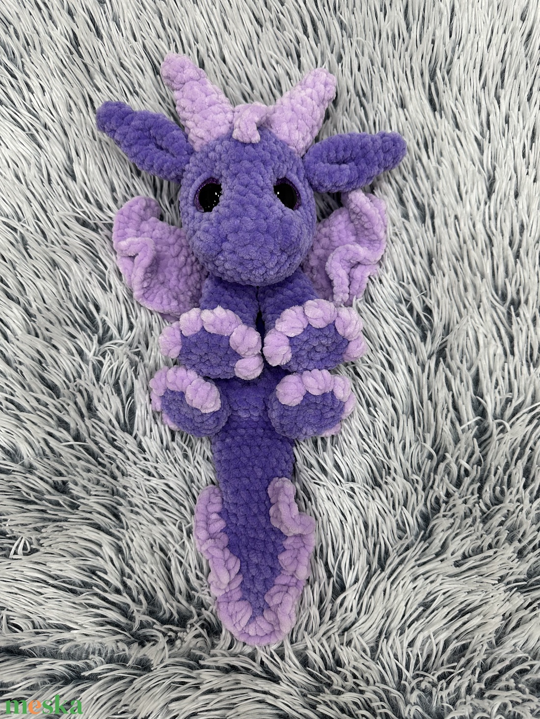 Horgolt sárkány plüss (alvóka) - játék & sport - plüssállat & játékfigura - plüss sárkány - Meska.hu