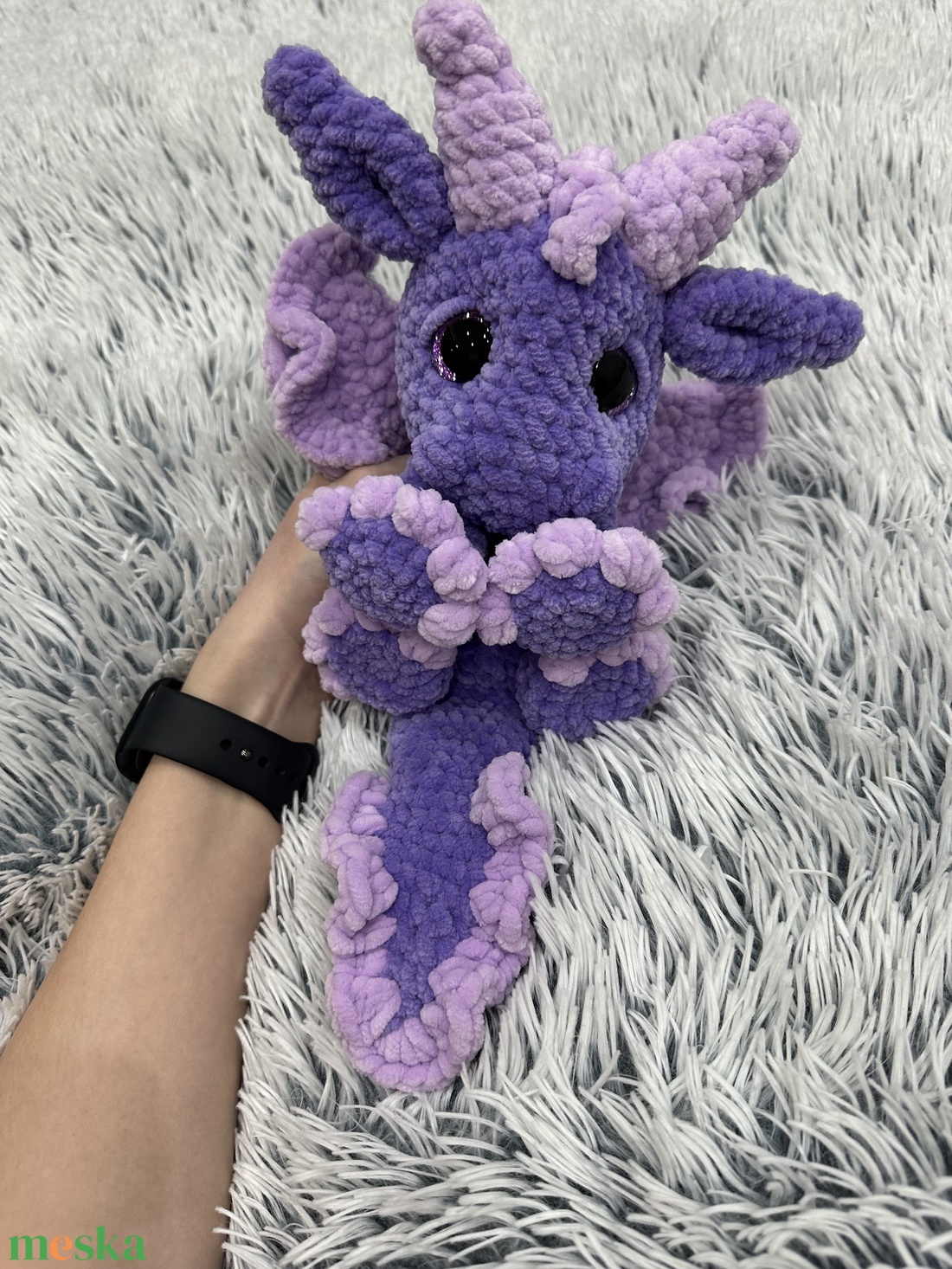 Horgolt sárkány plüss (alvóka) - játék & sport - plüssállat & játékfigura - plüss sárkány - Meska.hu