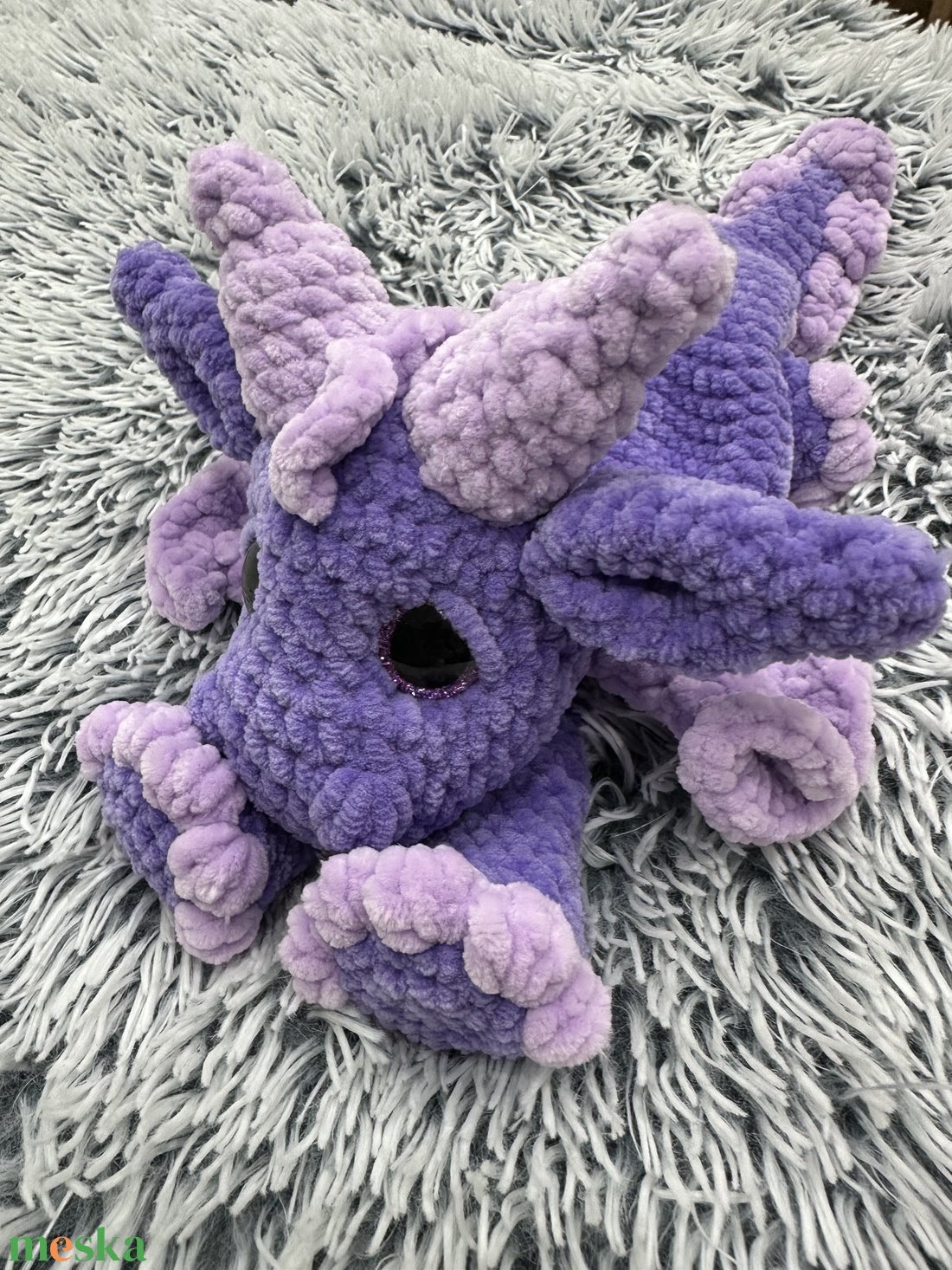 Horgolt sárkány plüss (alvóka) - játék & sport - plüssállat & játékfigura - plüss sárkány - Meska.hu