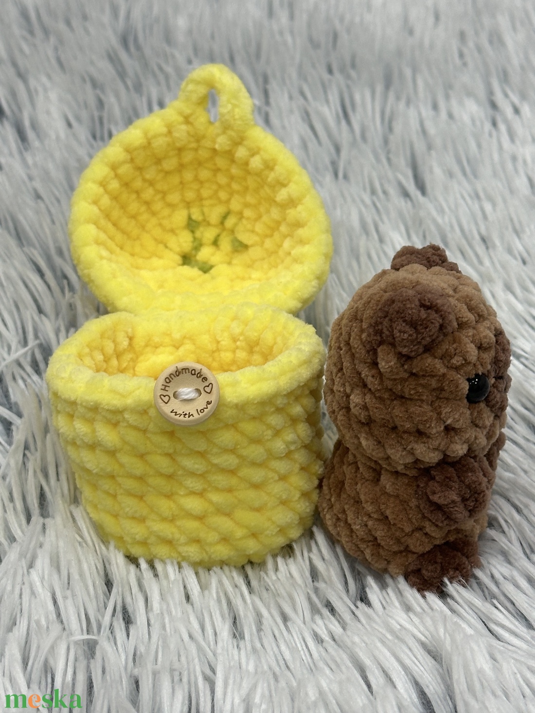 Horgolt capybara citromban - játék & sport - plüssállat & játékfigura - más figura - Meska.hu