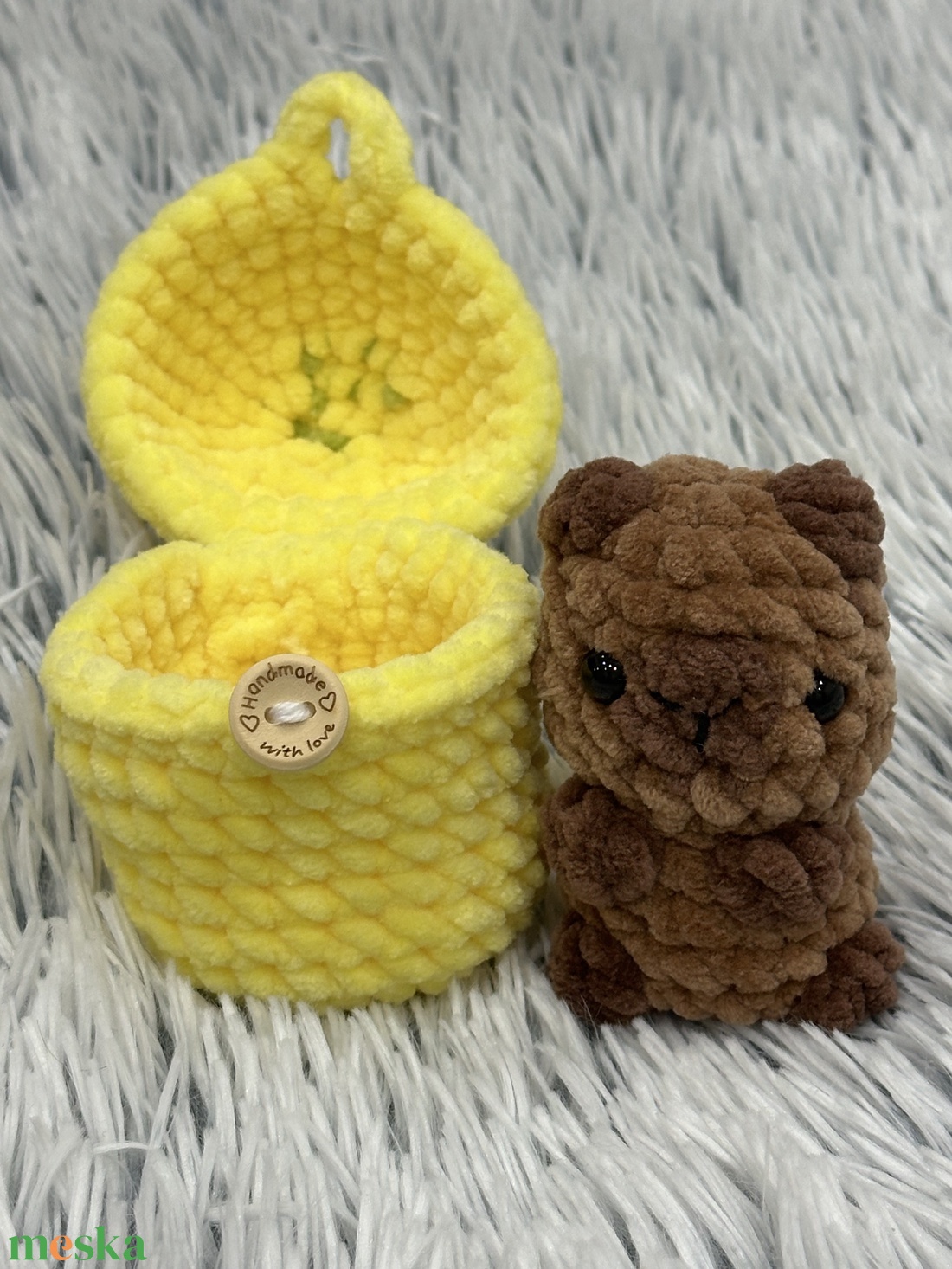 Horgolt capybara citromban - játék & sport - plüssállat & játékfigura - más figura - Meska.hu