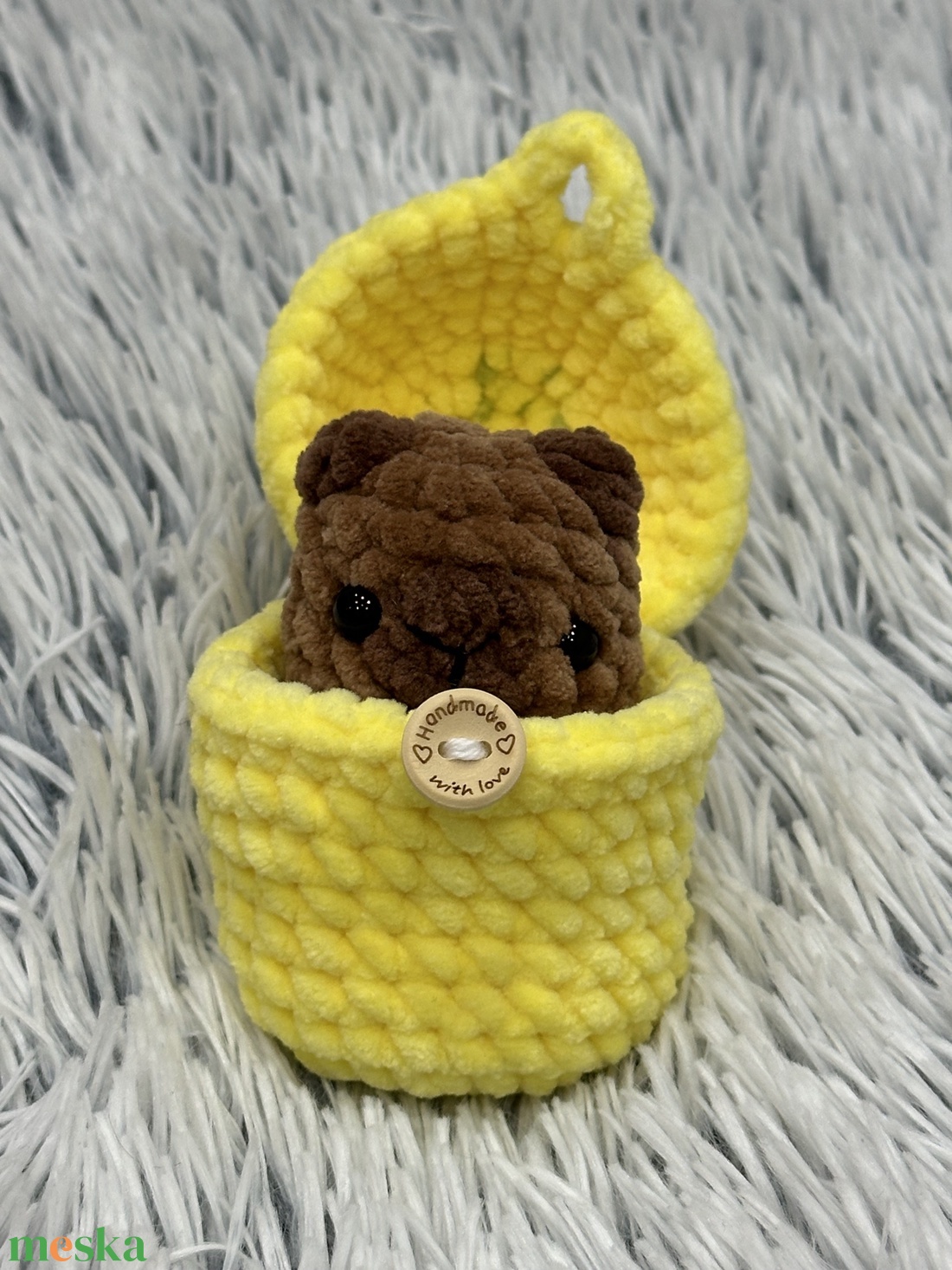 Horgolt capybara citromban - játék & sport - plüssállat & játékfigura - más figura - Meska.hu