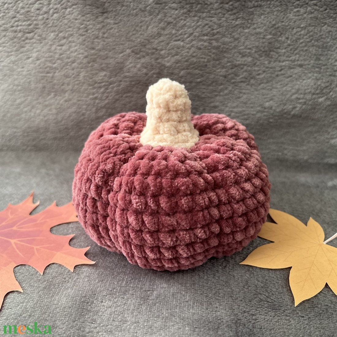 Horgolt tök mályva - kellékek & szerszámok - dekorációs kellékek - őszi dekor - őszi dekortök - Meska.hu