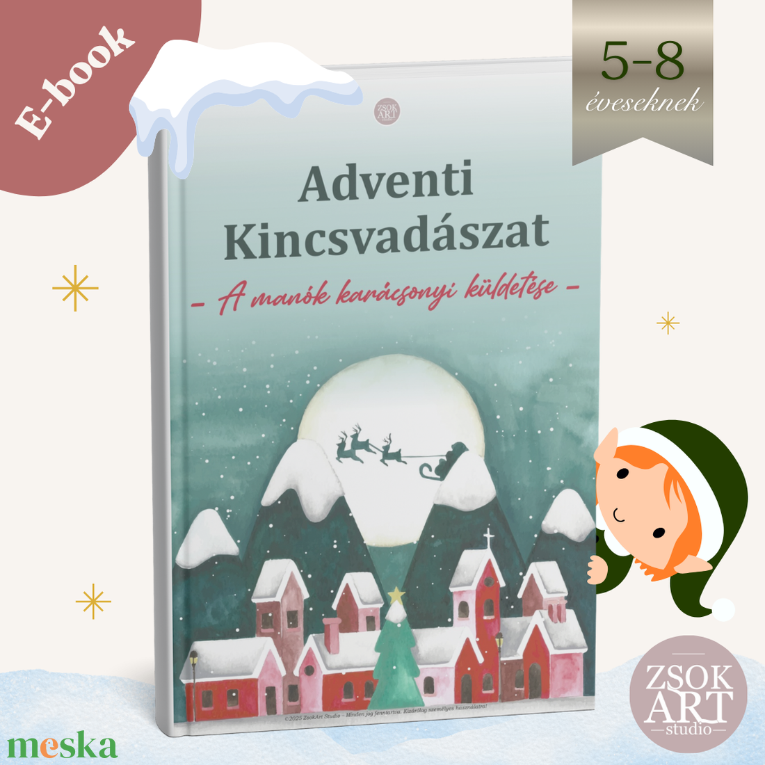 Adventi Kincsvadászat nyomtatható e-book - karácsony - adventi díszek - adventi naptár - Meska.hu