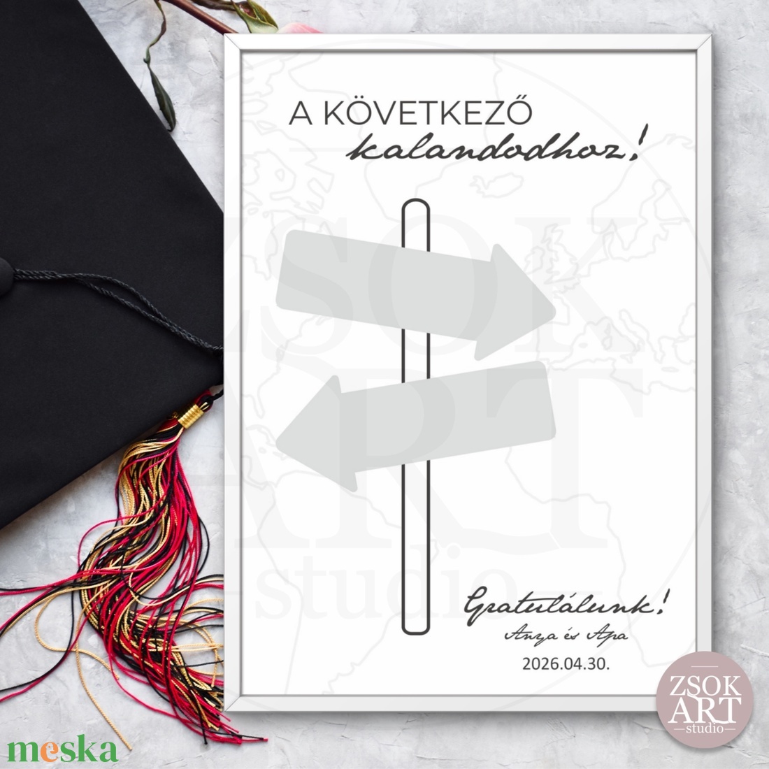 Pénzátadó képkeret ballagásra - Útirány - esküvő - emlék & ajándék - nászajándék - esküvői pénzátadó képkeret - Meska.hu
