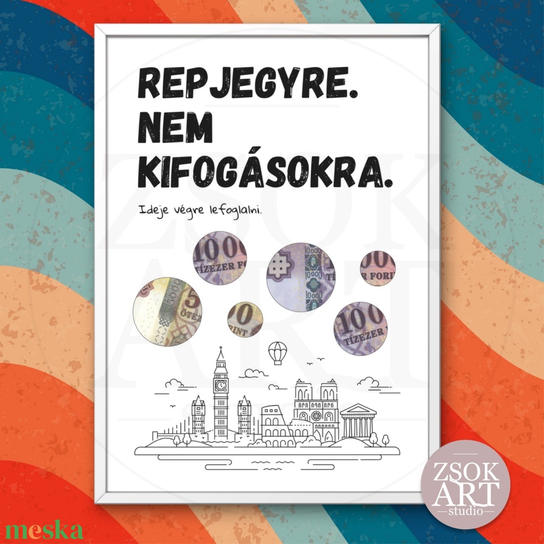 Repjegyre. Nem kifogásokra. - Vicces pénzátadó képkeret születésnapra - otthon & életmód - papír, írószer - ajándékozás kellékei - pénzátadó képkeret - Meska.hu