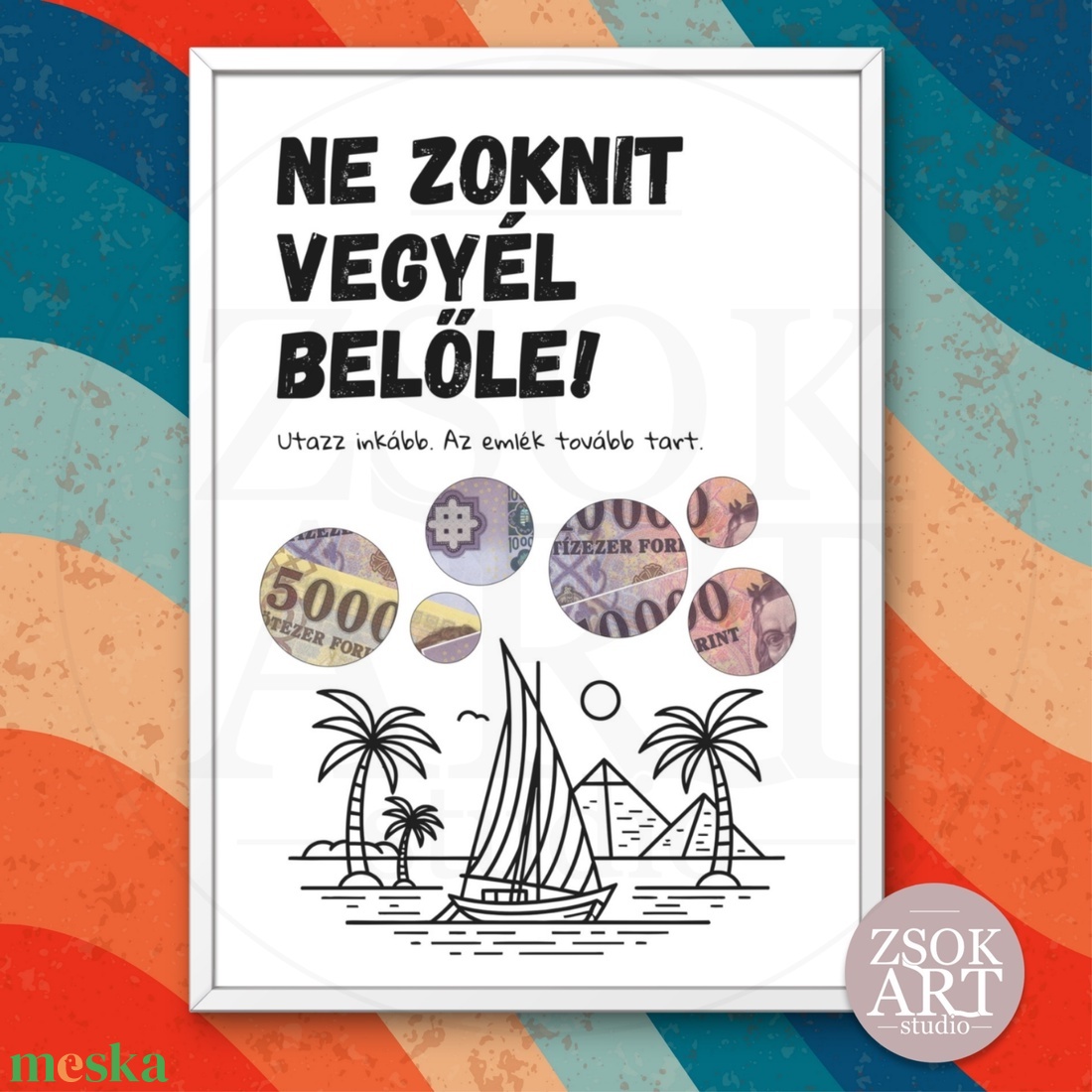 Ne zoknit vegyél belőle! - Vicces pénzátadó képkeret utazóknak - otthon & életmód - papír, írószer - ajándékozás kellékei - pénzátadó képkeret - Meska.hu