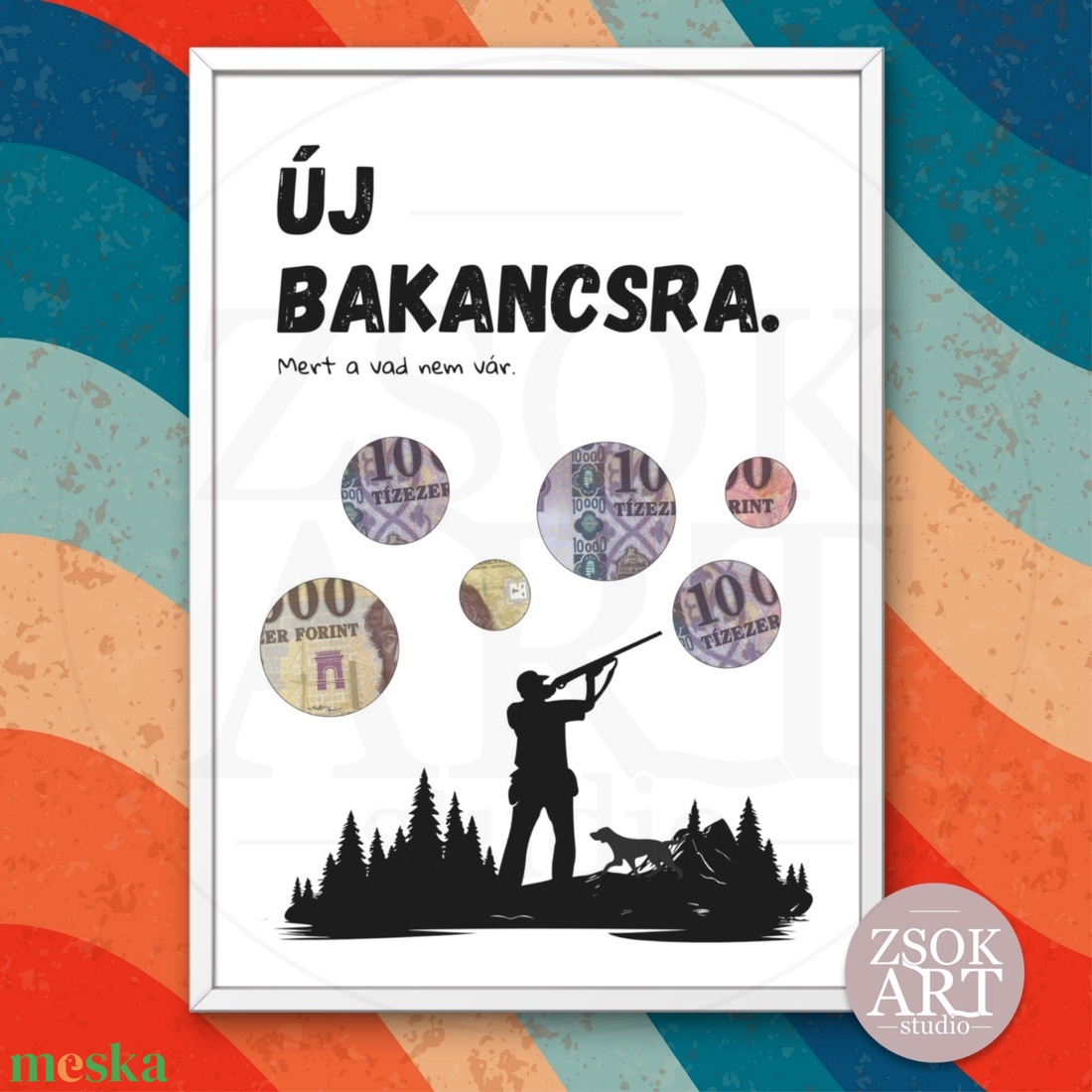 Új bakancsra. - Vicces pénzátadó képkeret vadászoknak - otthon & életmód - papír, írószer - ajándékozás kellékei - pénzátadó képkeret - Meska.hu