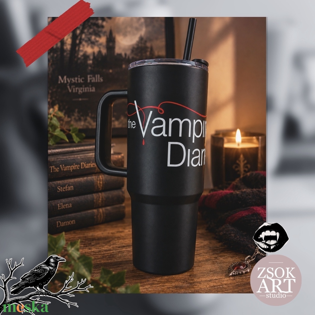 Tumbler - The Vampire Diaries - otthon & életmód - konyhafelszerelés, tálalás - italos kellékek - kulacsok - Meska.hu