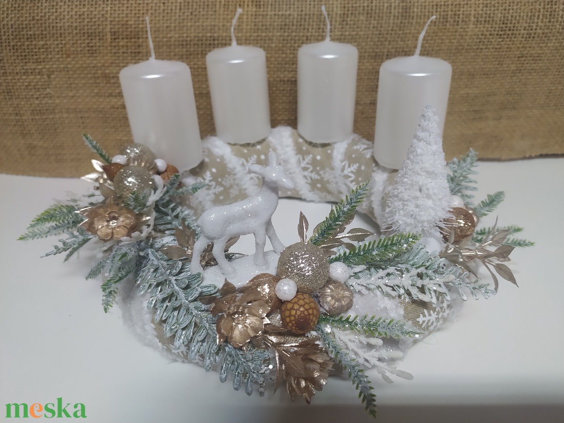 Adventi  gyöngyház gyertyás - karácsony - adventi díszek - adventi koszorú - Meska.hu