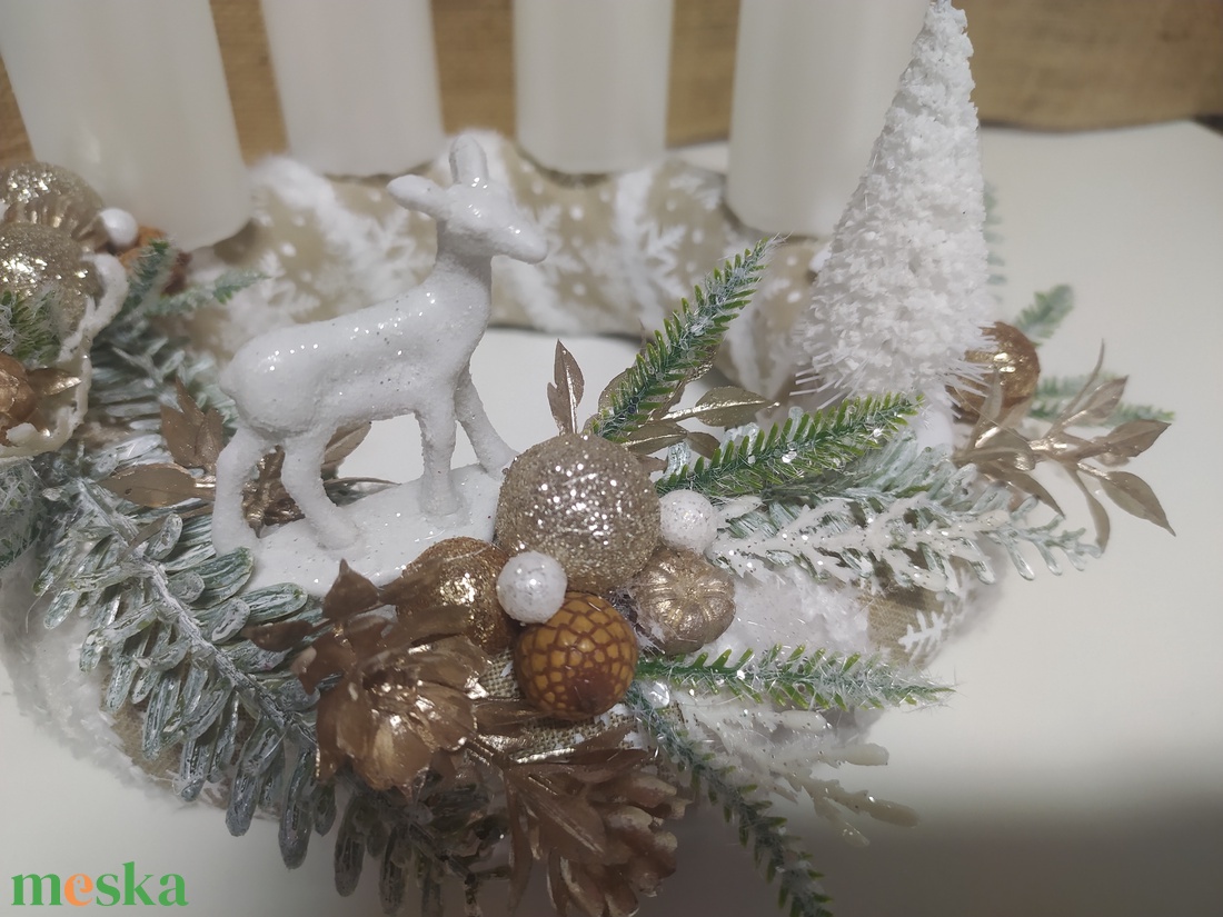 Adventi  gyöngyház gyertyás - karácsony - adventi díszek - adventi koszorú - Meska.hu