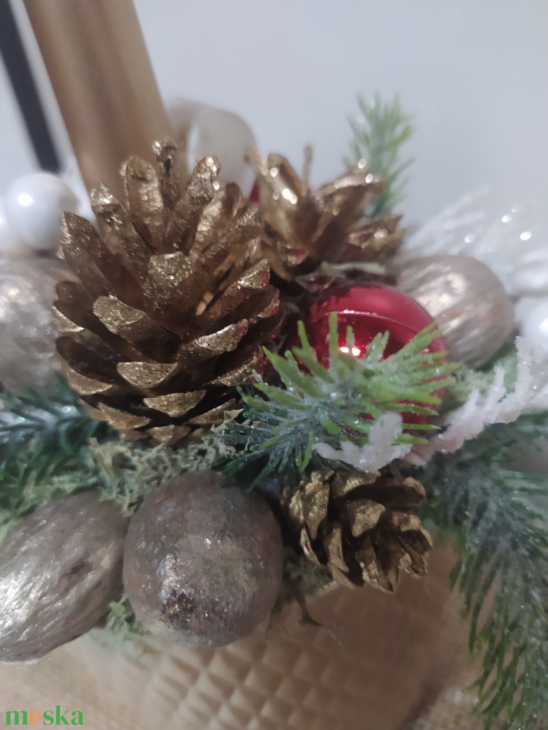 Egy gyertyás karácsonyi dísz - karácsony - karácsonyi lakásdekoráció - ünnepi asztaldekoráció - Meska.hu