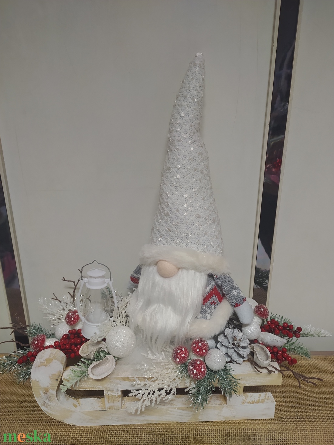 Manó szánkón - karácsony - karácsonyi lakásdekoráció - ünnepi asztaldekoráció - Meska.hu