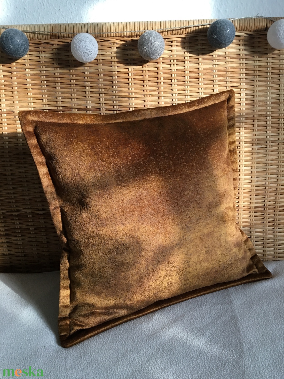 Óarany, oxford stílusú díszpárnahuzat - otthon & életmód - lakástextil - párna & párnahuzat - díszpárnahuzat - Meska.hu