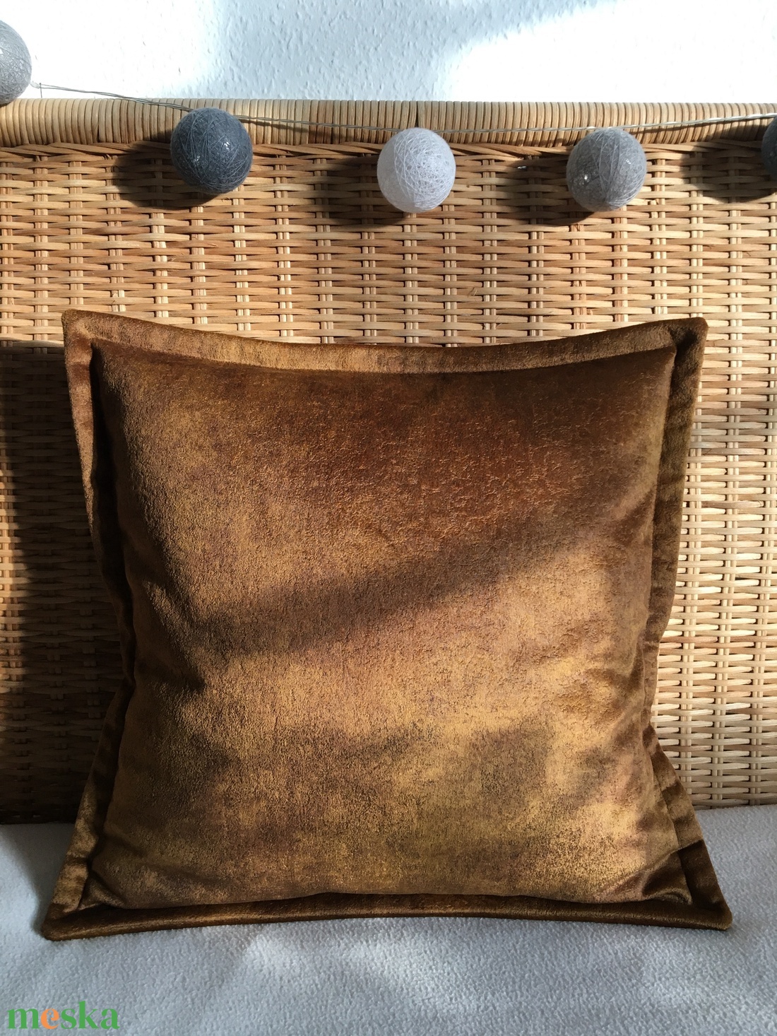 Óarany, oxford stílusú díszpárnahuzat - otthon & életmód - lakástextil - párna & párnahuzat - díszpárnahuzat - Meska.hu