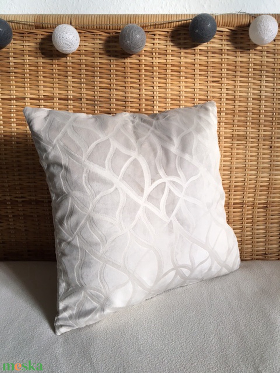 Fehér bársony díszpárnahuzat - otthon & életmód - lakástextil - párna & párnahuzat - Meska.hu