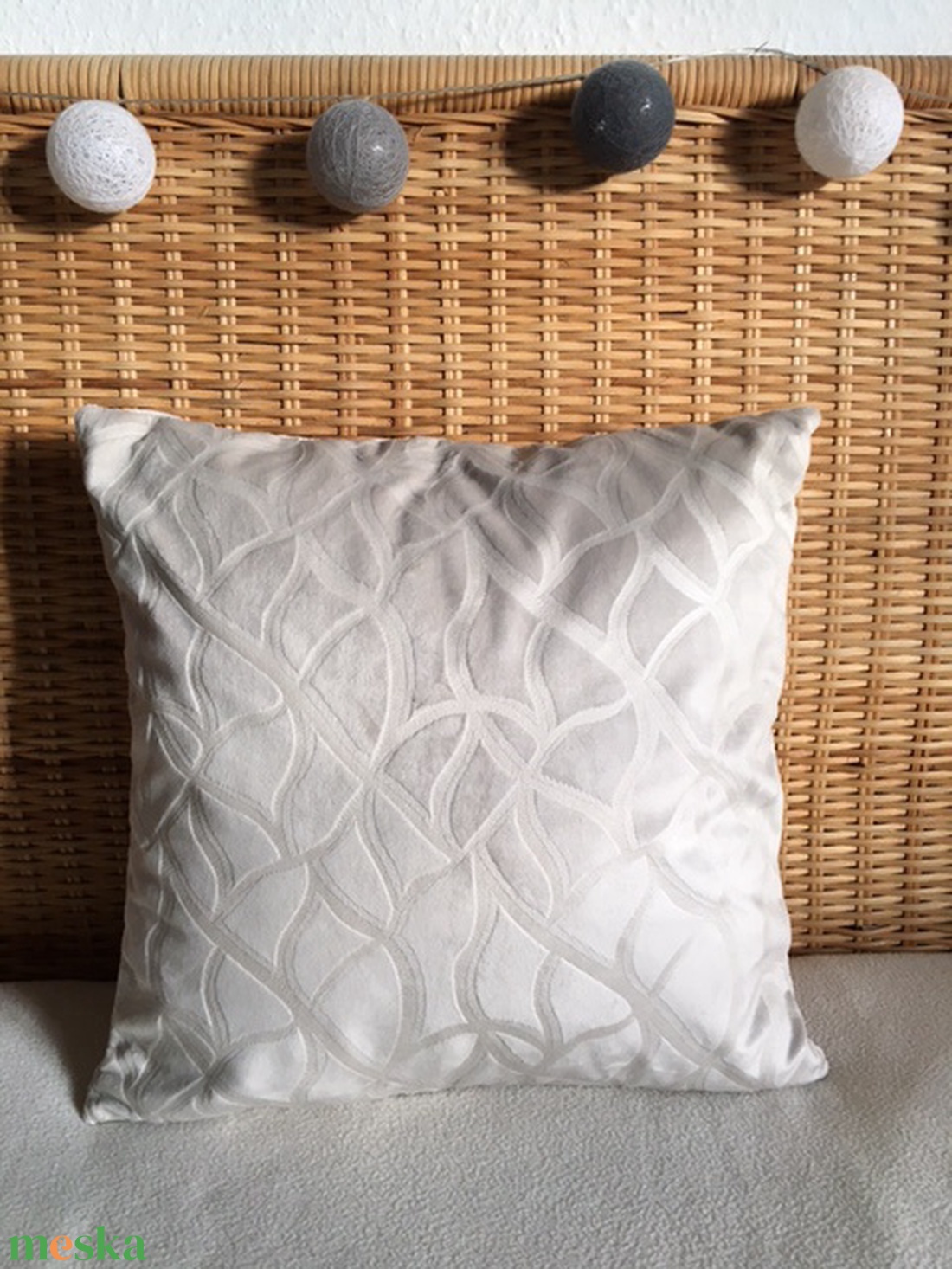 Fehér bársony díszpárnahuzat - otthon & életmód - lakástextil - párna & párnahuzat - Meska.hu