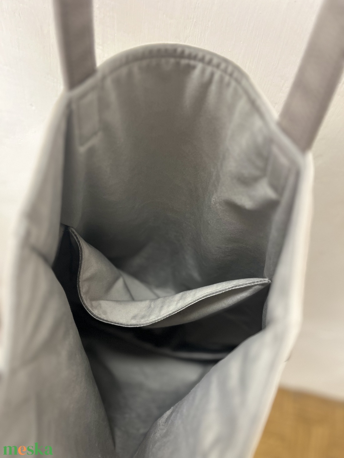 Krém/szürke tote bag - táska & tok - kézitáska & válltáska - válltáska - Meska.hu