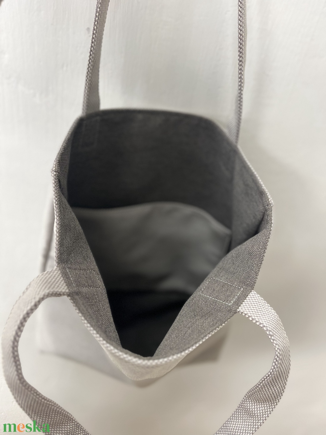Szürke gyapjú tote bag - táska & tok - kézitáska & válltáska - válltáska - Meska.hu