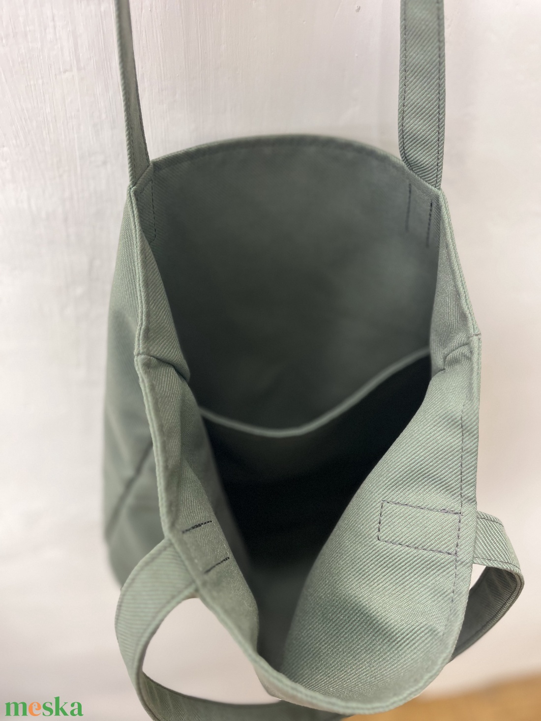 Zöld tote bag - táska & tok - kézitáska & válltáska - válltáska - Meska.hu