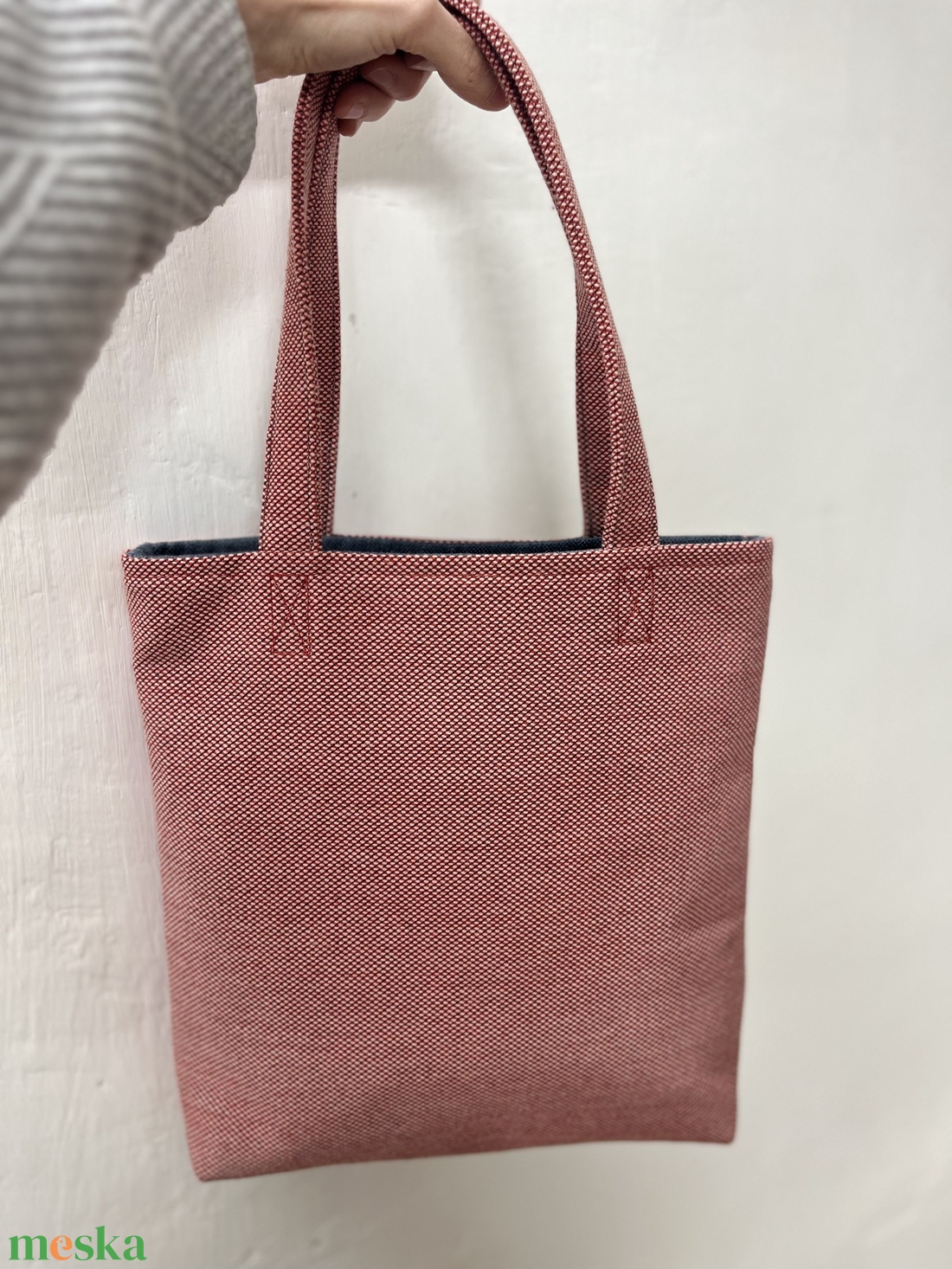 Piros/kék tote bag - táska & tok - kézitáska & válltáska - válltáska - Meska.hu