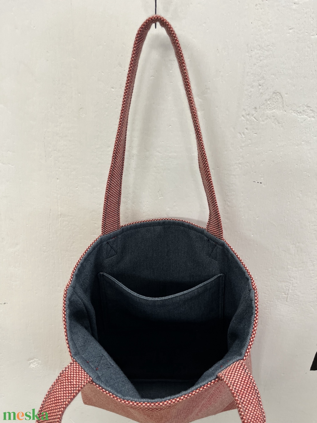 Piros/kék tote bag - táska & tok - kézitáska & válltáska - válltáska - Meska.hu