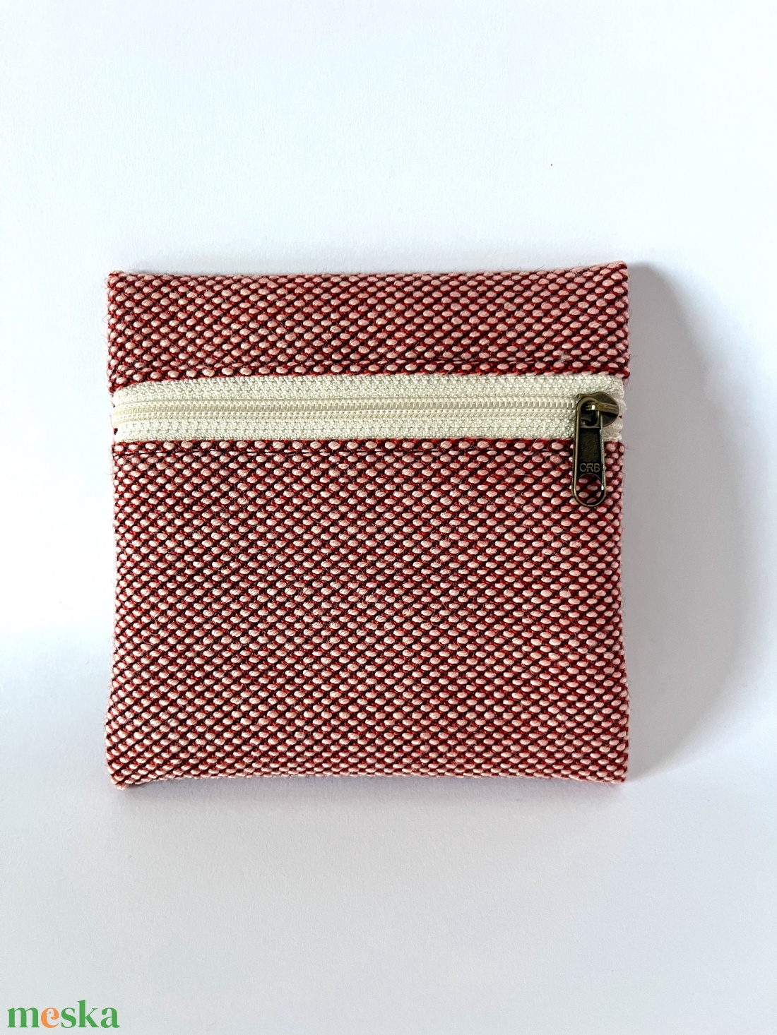 Piros gyapjú pénztárca - táska & tok - pénztárca & más tok - aprópénztartó - Meska.hu