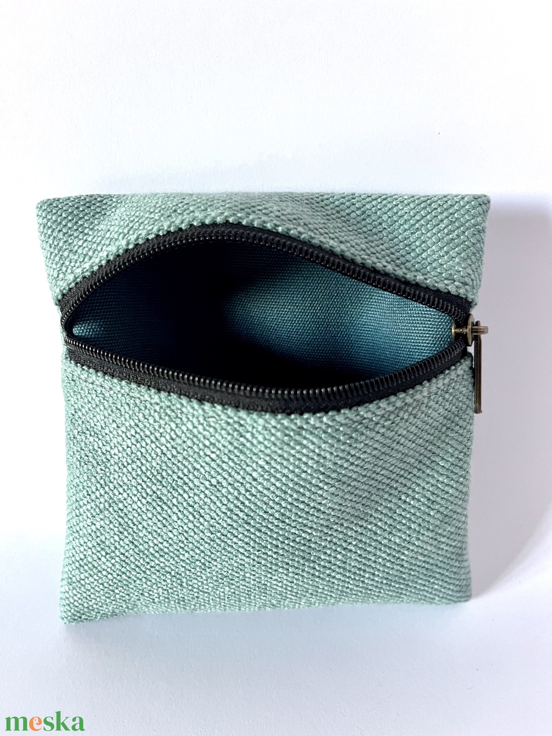 Türkiz zöld pénztárca - táska & tok - pénztárca & más tok - aprópénztartó - Meska.hu
