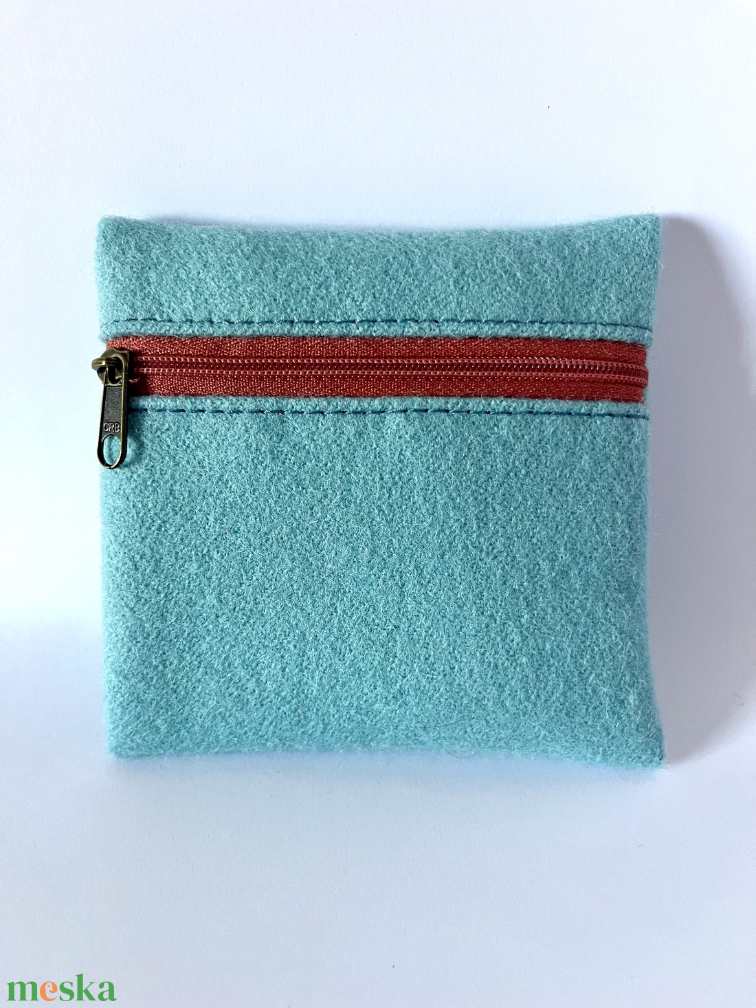 Kék gyapjú pénztárca - táska & tok - pénztárca & más tok - aprópénztartó - Meska.hu