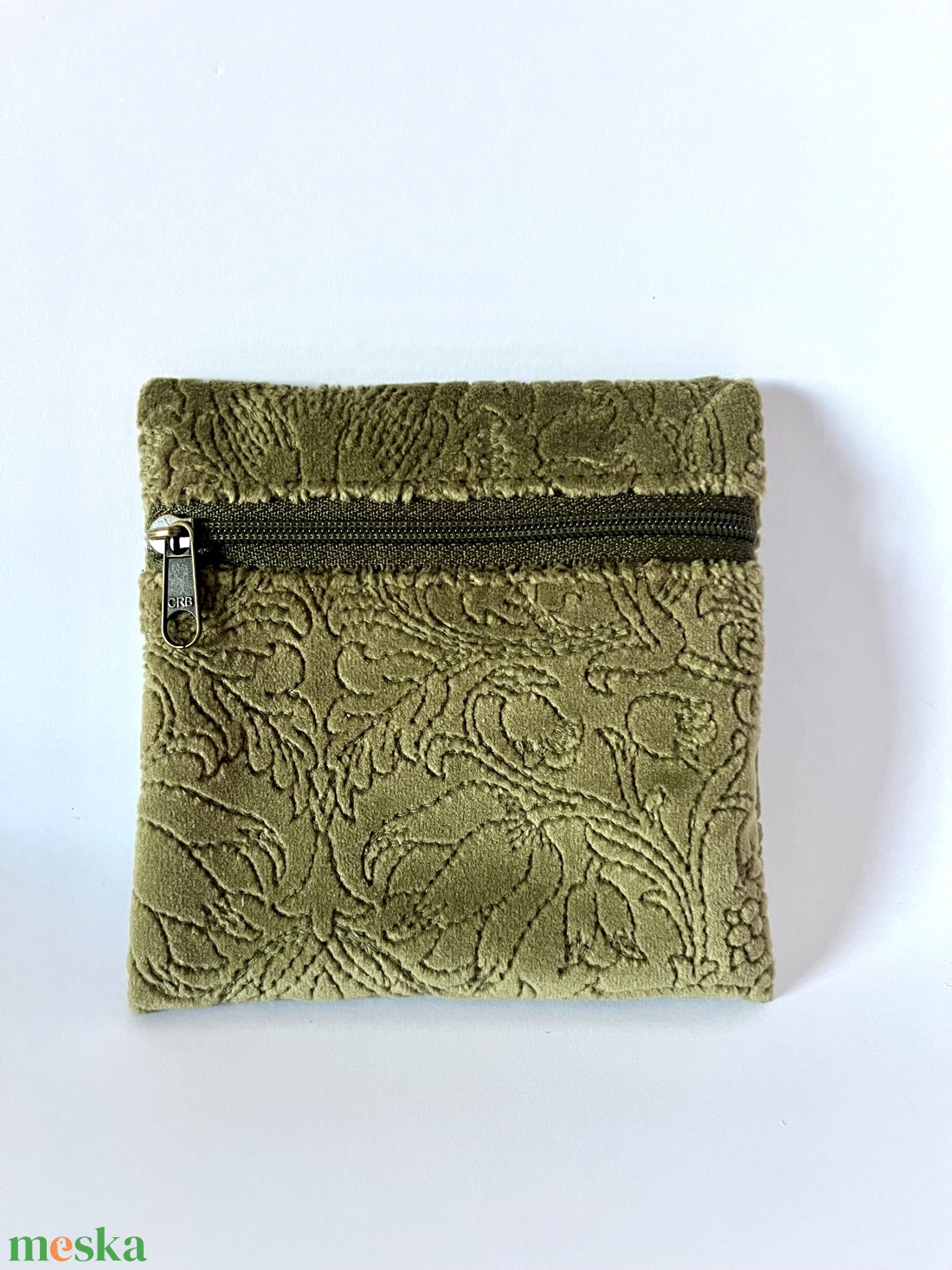 Zöld bársony pénztárca - táska & tok - pénztárca & más tok - aprópénztartó - Meska.hu