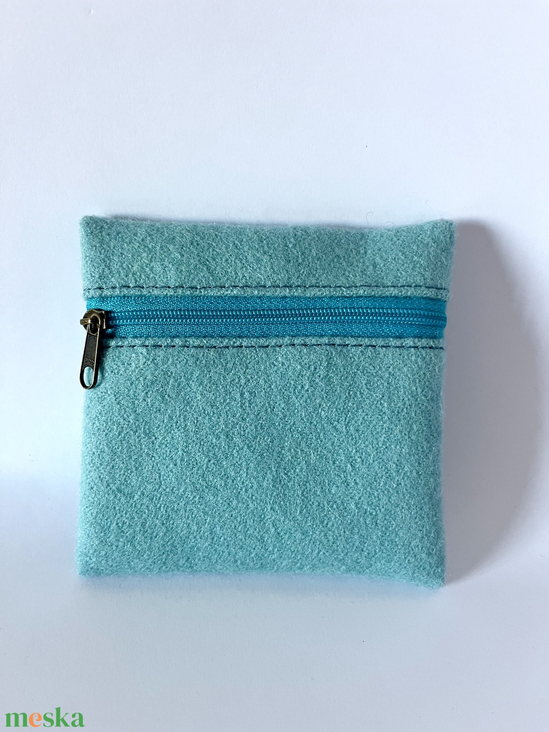 Kék gyapjú pénztárca - táska & tok - pénztárca & más tok - aprópénztartó - Meska.hu